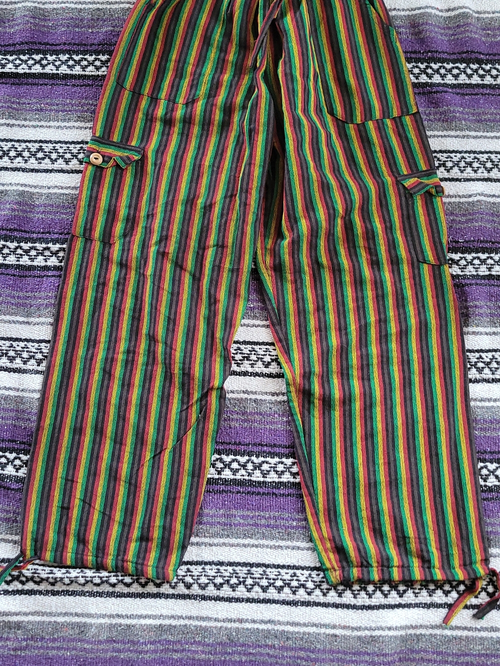 Striped Multi-Color Men’s Casual Cargo Pants RASTA